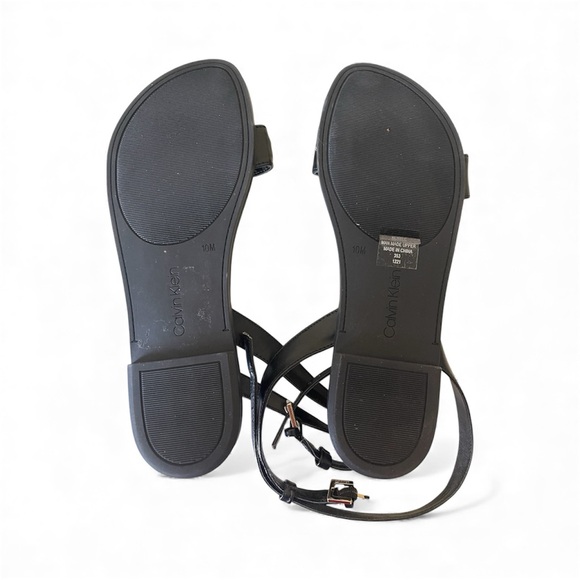 Calvin Klein Black and Gold Sandals - Picture 4 of 4